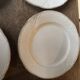 6 porcelain plates Art Nouveau period White and gold border - Diameter 23 cm