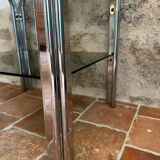 Chrome end table/side table and smoked glass