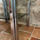 Chrome end table/side table and smoked glass