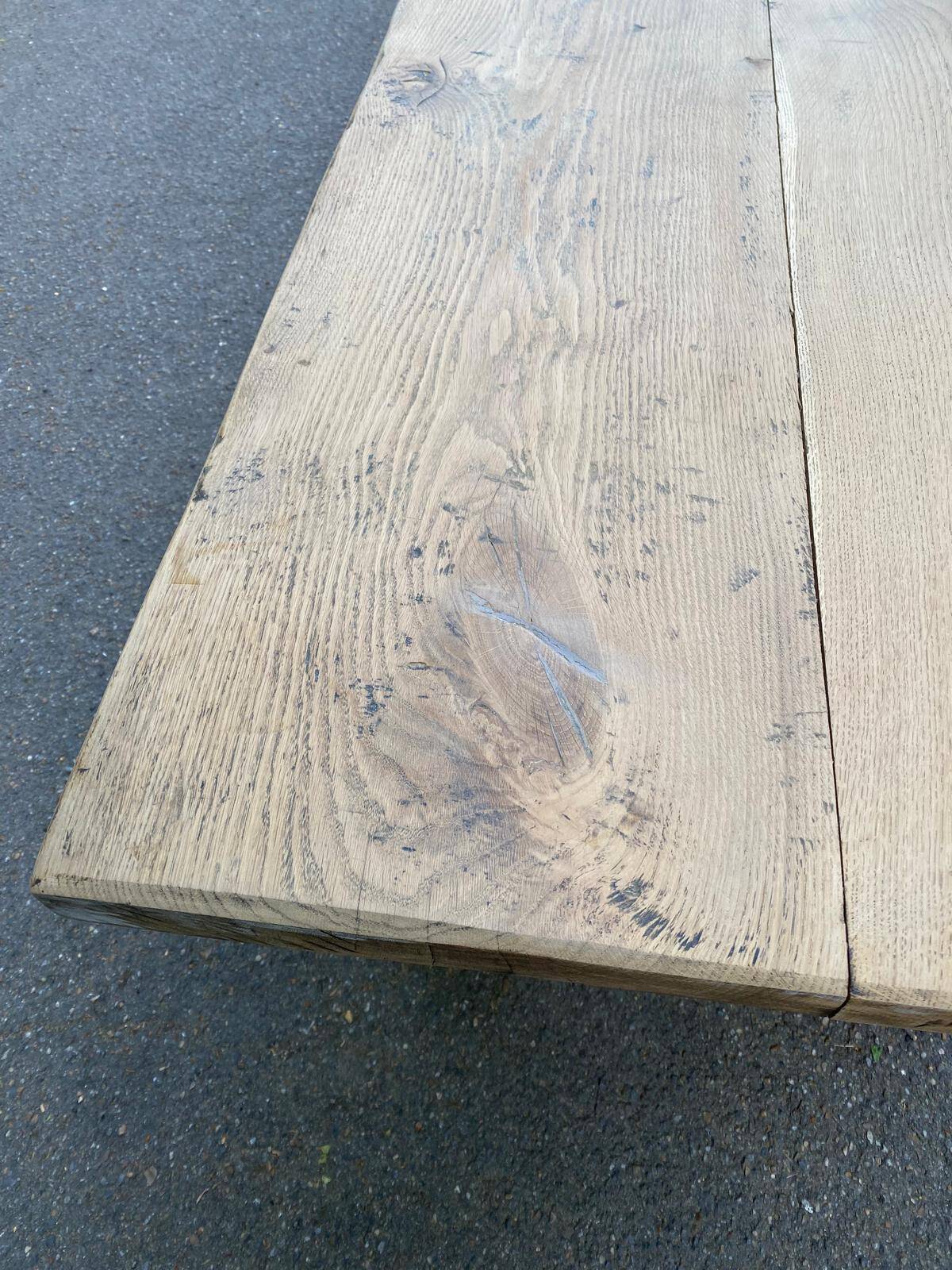 Renovated monastery farmhouse table in solid 18th century wood 200cm