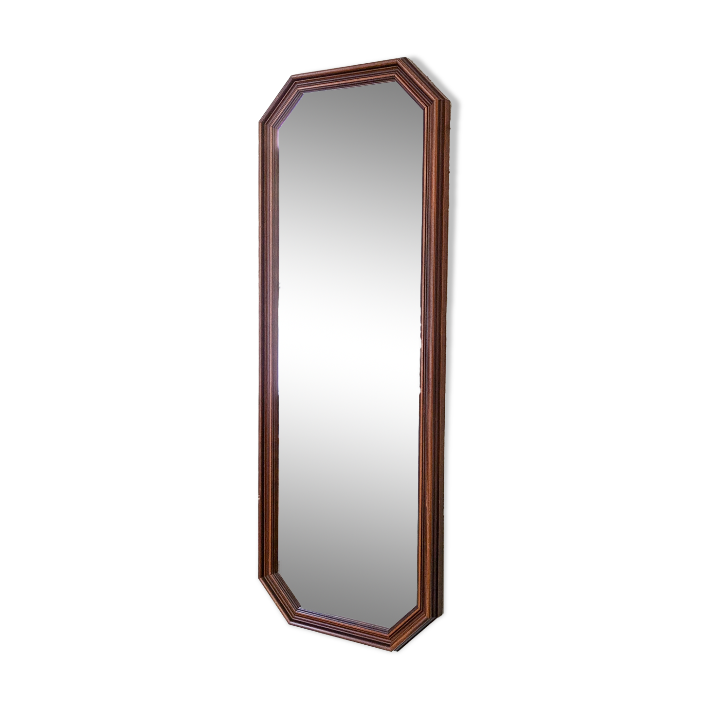 Miroir vintage octogonal en bois massif, rétro salle de bain salon couloir