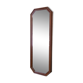 Miroir vintage octogonal en bois massif, rétro salle de bain salon couloir