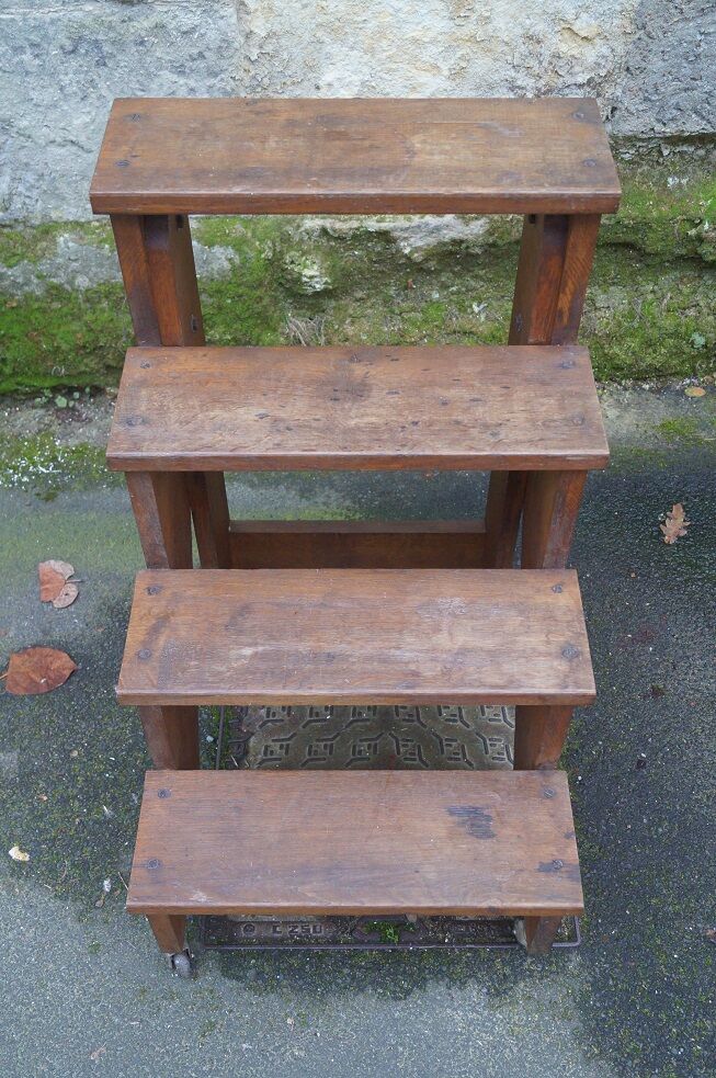 Oak library ladder 1950