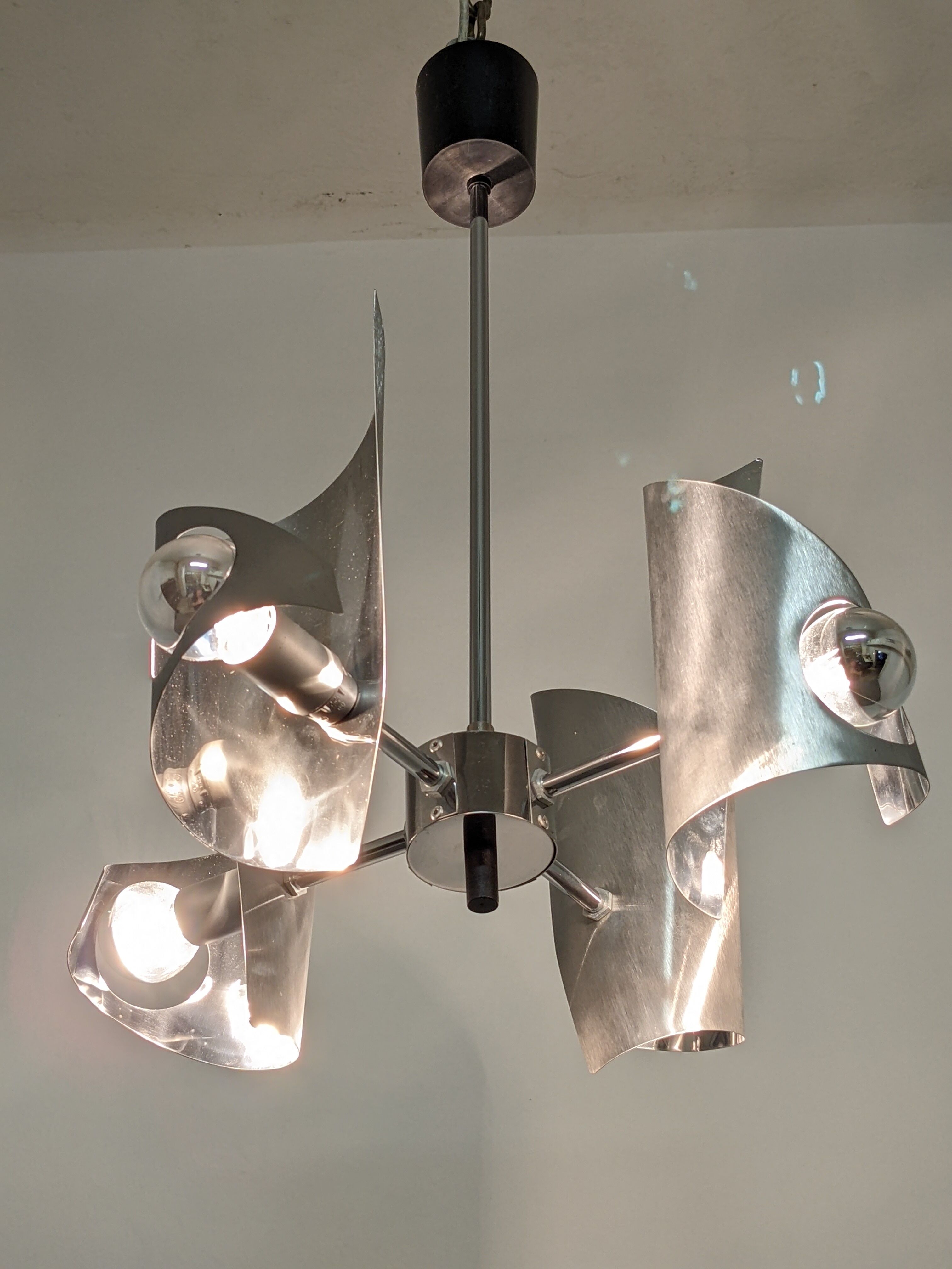 4-burner space age chandelier from the 60s/70s