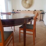 Louis XVI oval table in mahogany, 2 extensions