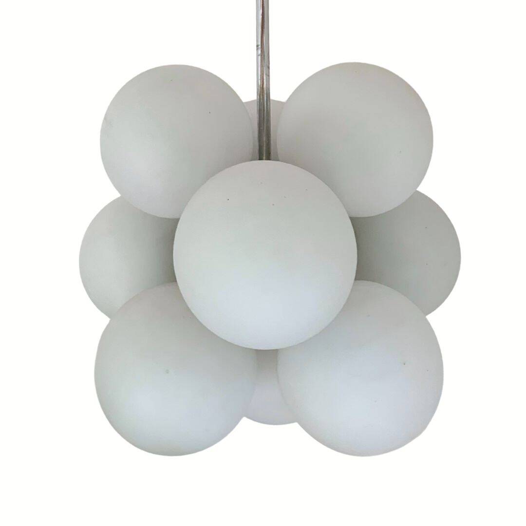 Space Age Sputnik Chandelier with 8 Glass Globes from 1960s