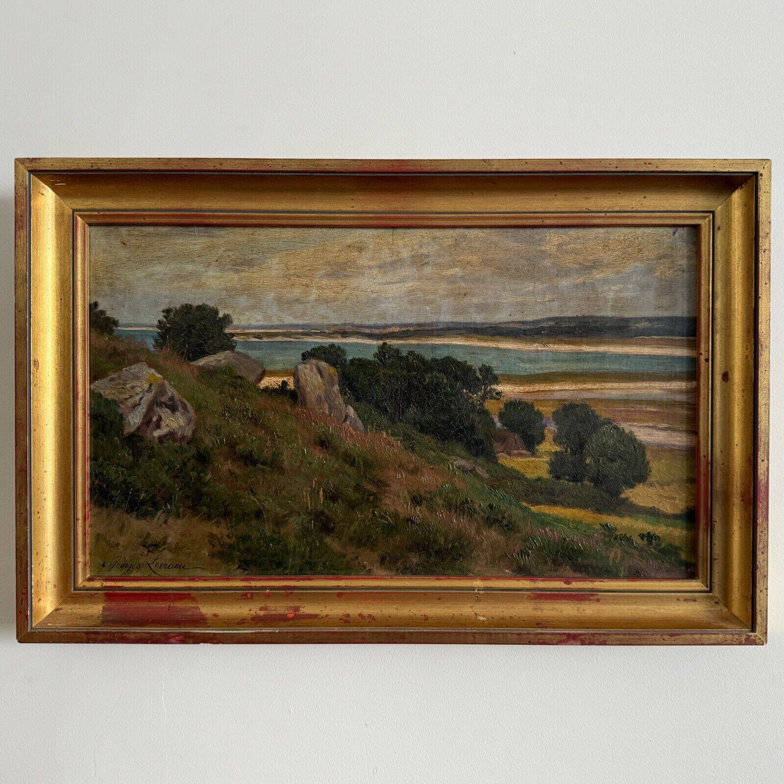Oil on canvas representing Plounéour-Trez by Georges Levreau early 20th century