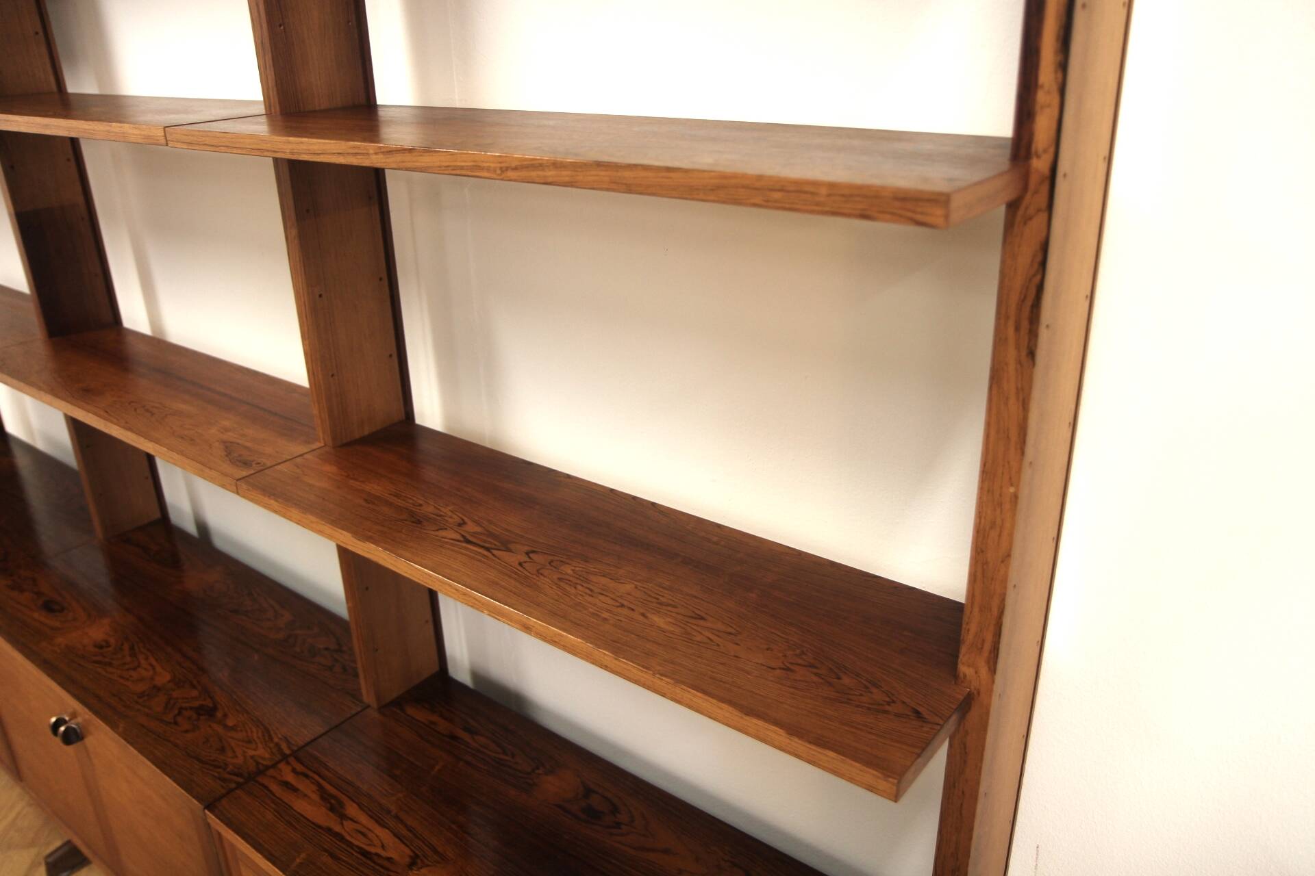 Scandinavian "triple" bookcase in rosewood, Sweden, 1960