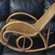 Children's rocking chair in rattan and wicker
