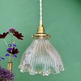 Vintage Holophane Glass Pendant Lampshade (HU1)