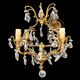 Chic chandelier with crystal tassels 4 lights gilded bronze H 69 cm vintage