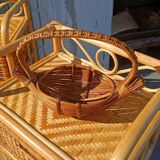 Vintage rattan fruit basket – bohemian antique basket from the 1960s