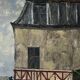 Oil on canvas signed CH Chaloy "Parisian Street" 1953 painting