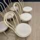 Set of 6 Thonet type bistro chairs light curved wood & Skaï GO IN Germany