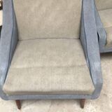 Fauteuils bi color vintage années 60 lainage