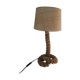 Craft rope lamp with lampshade in raffia 60s-70s