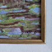 Oil painting – Village scene
