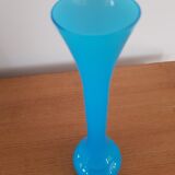 Vase verre bleu