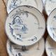6 assiettes plates antiques Gien modèle Marines 1875