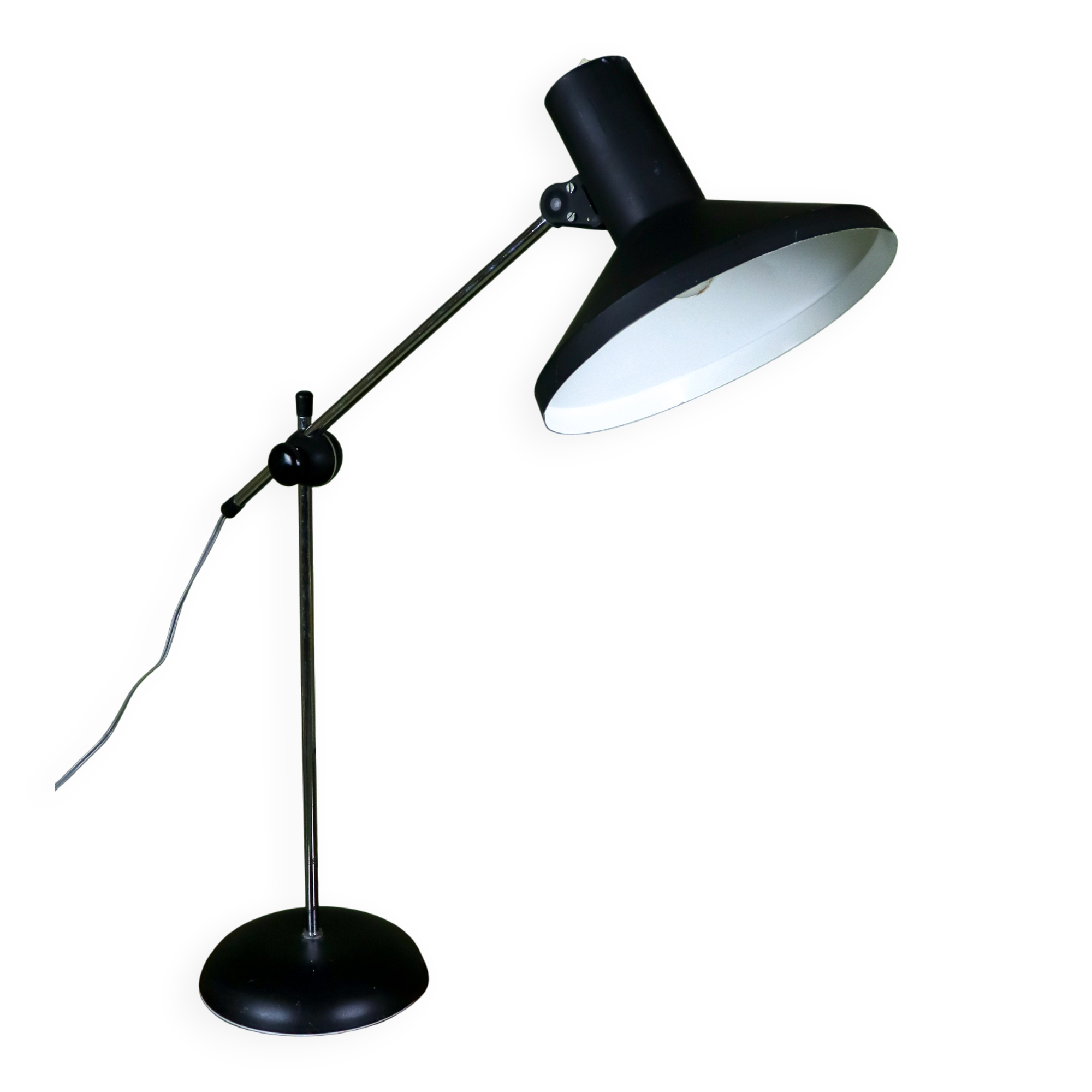 Lampe industrielle de bureau vintage en métal noir