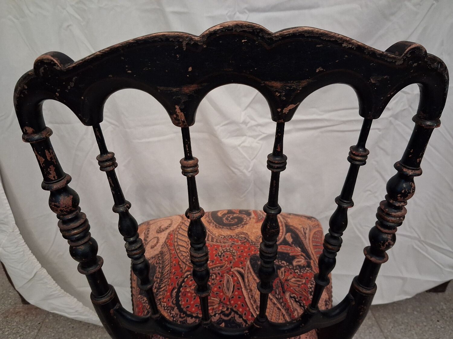 Chaise Napoléon III en bois noirci