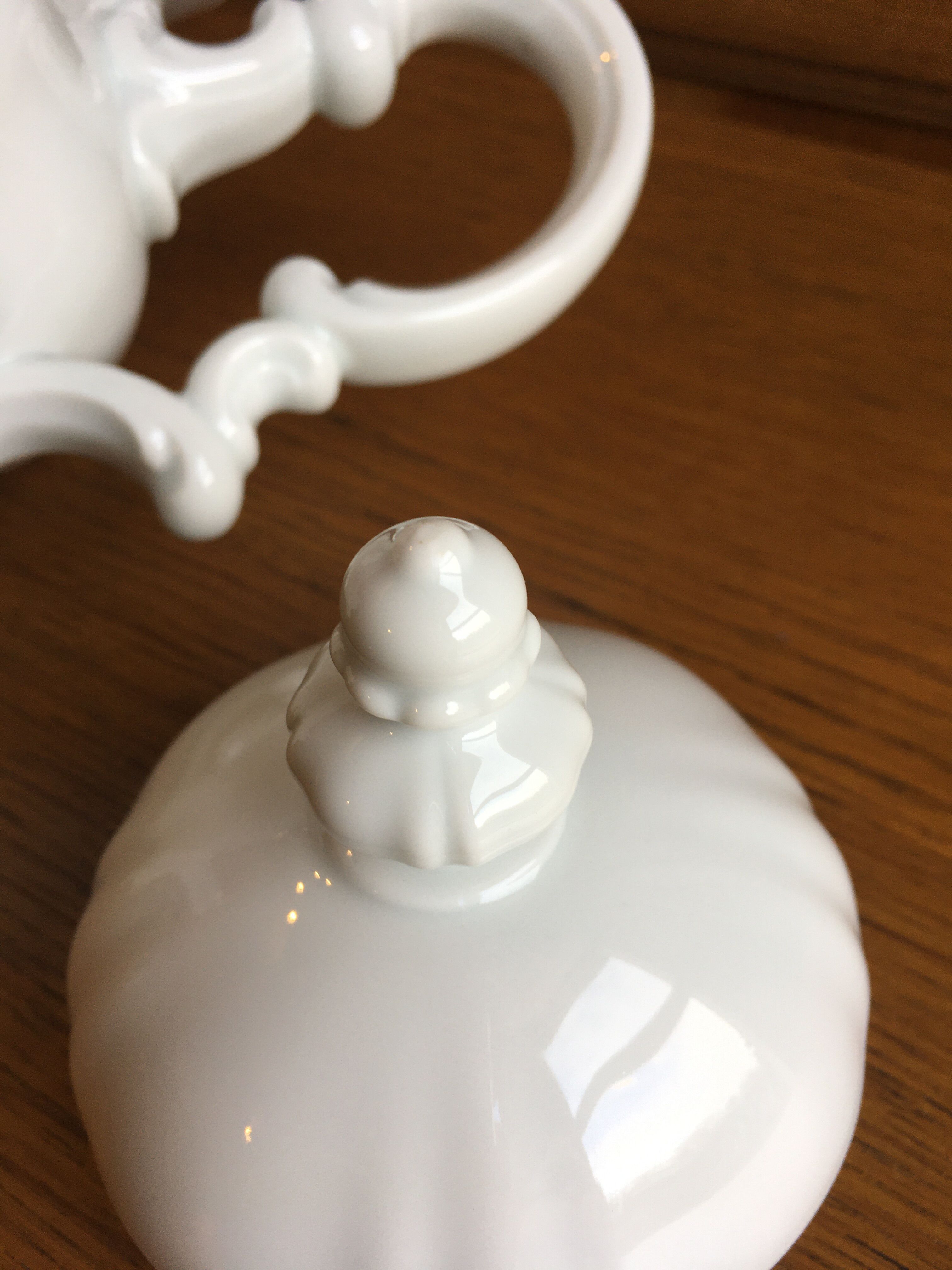 White porcelain teapot