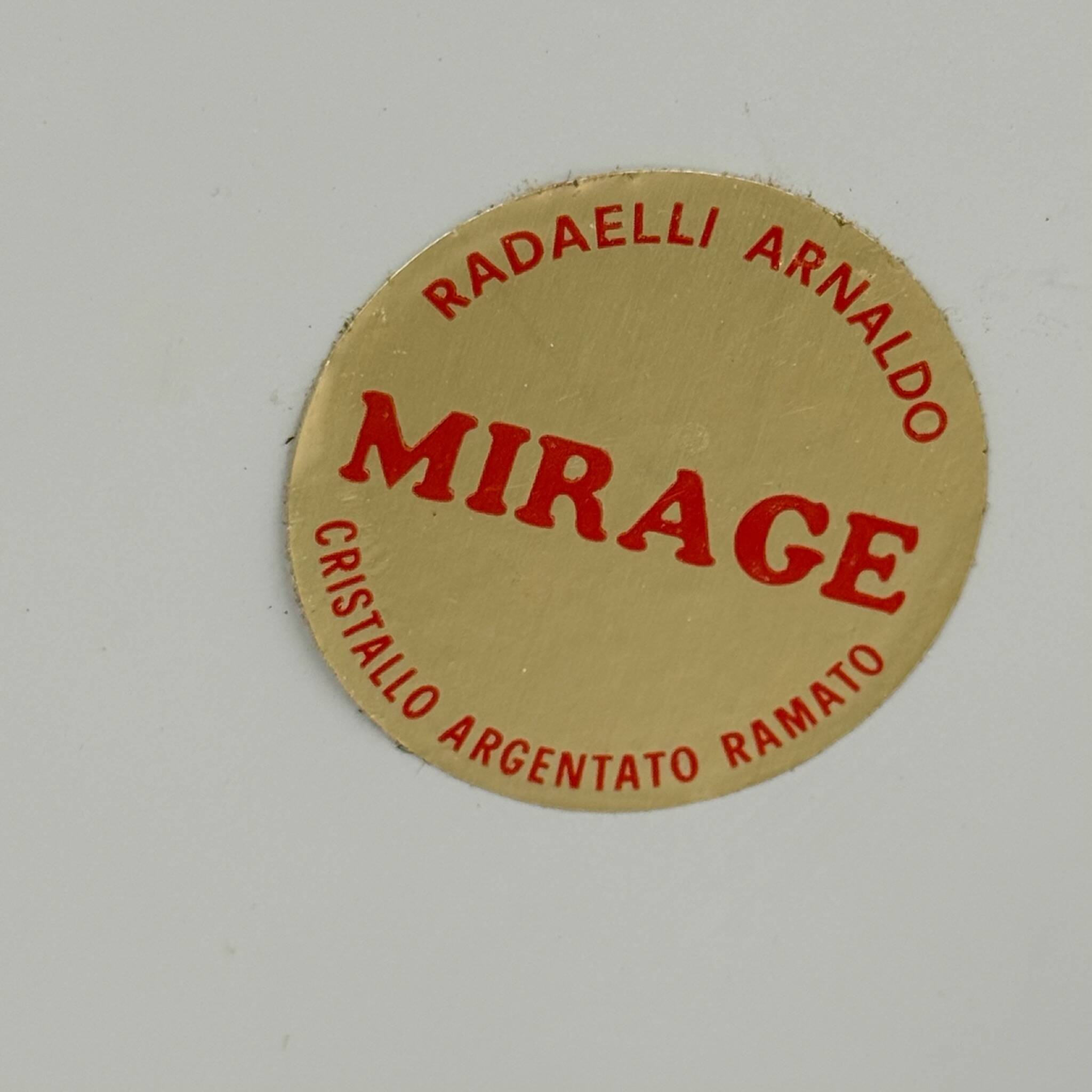 Miroir rond Mirage Arnaldo Radaelli orange années 70