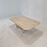 Italian Coffee Table in Travertine, 1980s