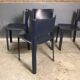 Chaises cuir bleu Design Italien Giancarlo Vegni