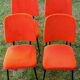 Lot de 4 chaises seventies orange