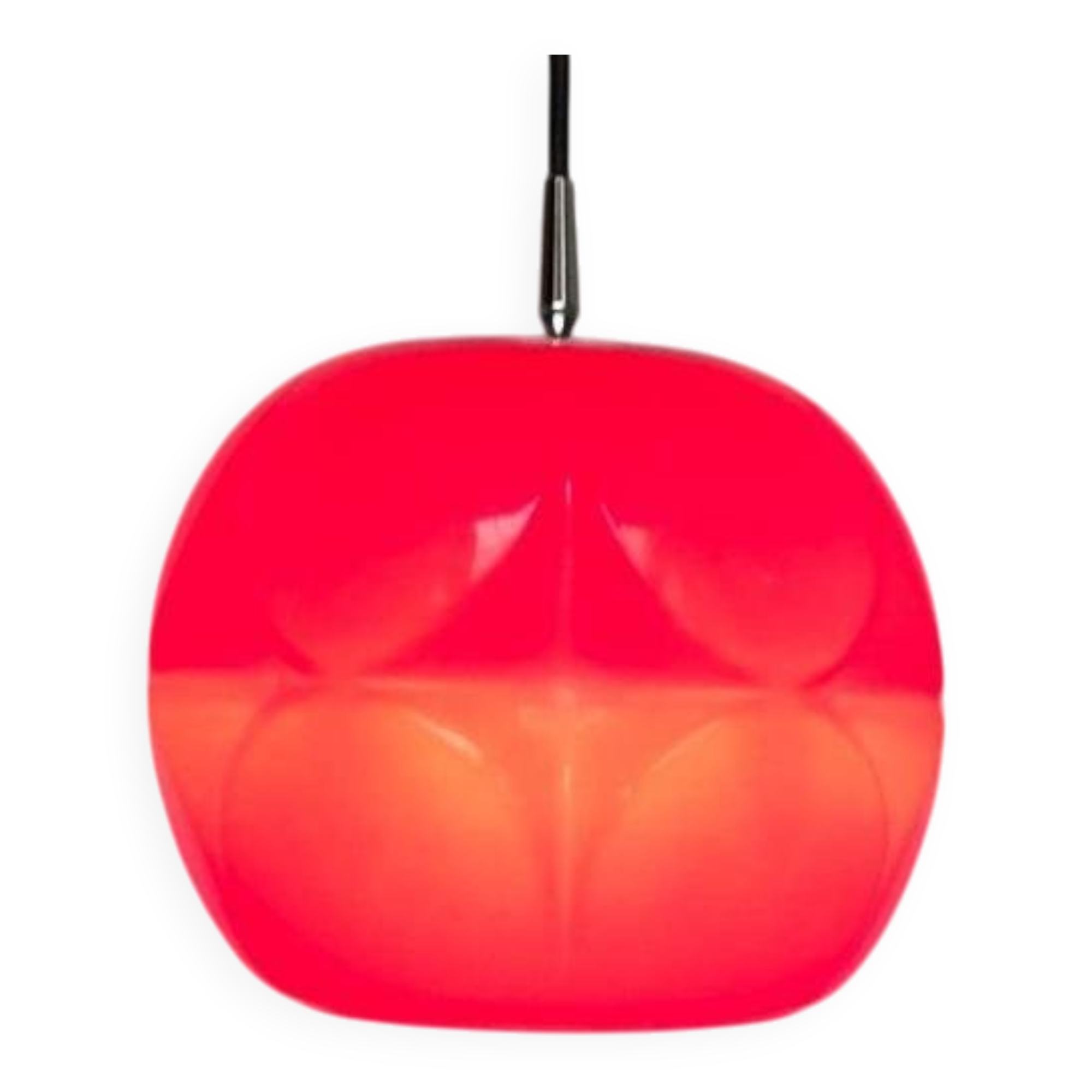 Vintage German space age glass ball pendant lamp by Peill & Putzler, 1970s.