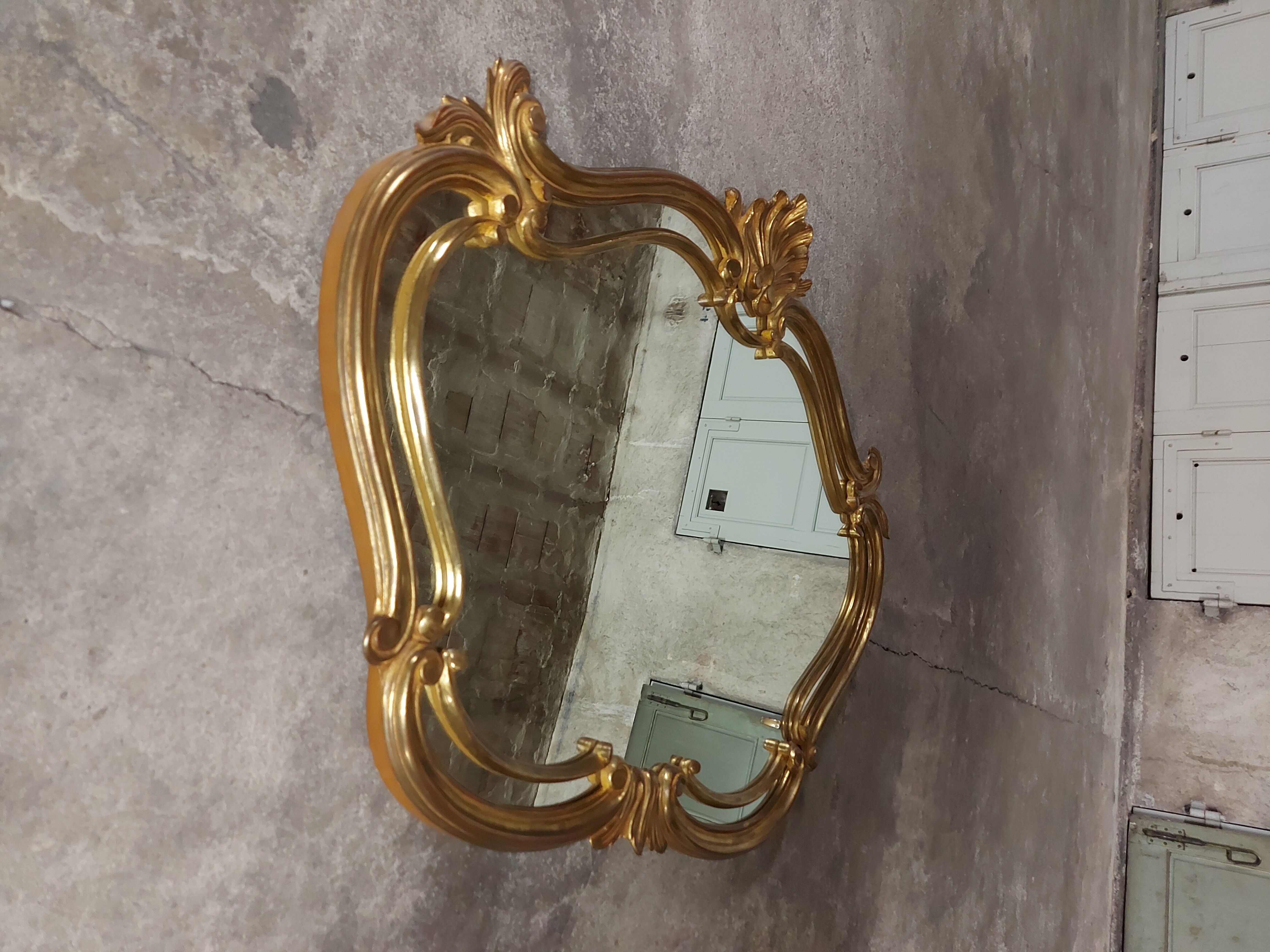 Old gilded wood mirror