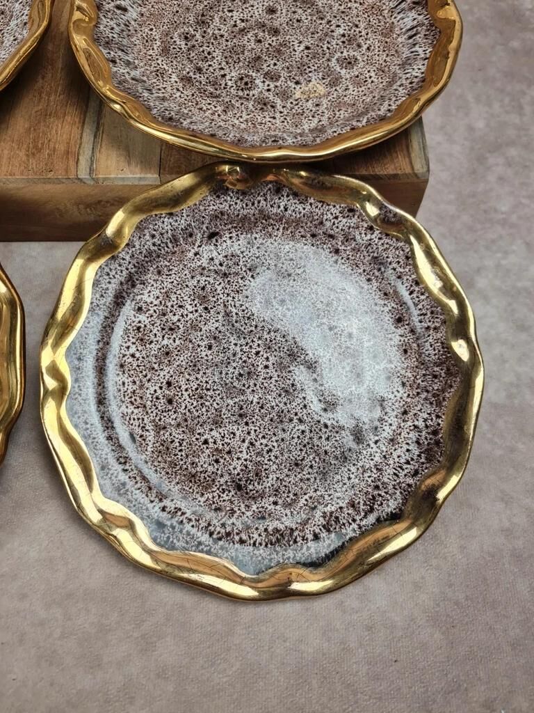 Set of 6 dessert plates – Marius Giuge Vallauris – Rare pieces & collection