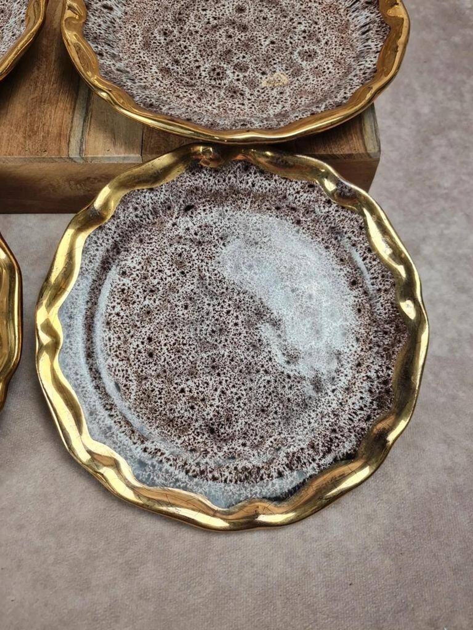 Set of 6 dessert plates – Marius Giuge Vallauris – Rare pieces & collection