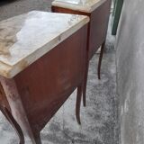 Pair of Louis XV style bedside tables in Marquetry