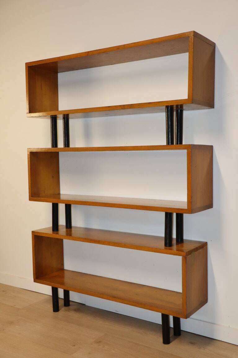 Vintage shelf with modular wooden boxes, 1960s