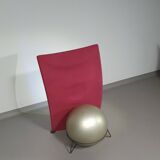 Italian modern bordeaux red ball chair san siro designed by fabrizio ballardini, 1995