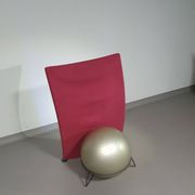 Italian modern bordeaux red ball chair san siro designed by fabrizio ballardini, 1995