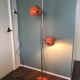 Chrome plated and orange steel floor lamp, 1960s