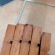 Black metal and wood shelf 60/70