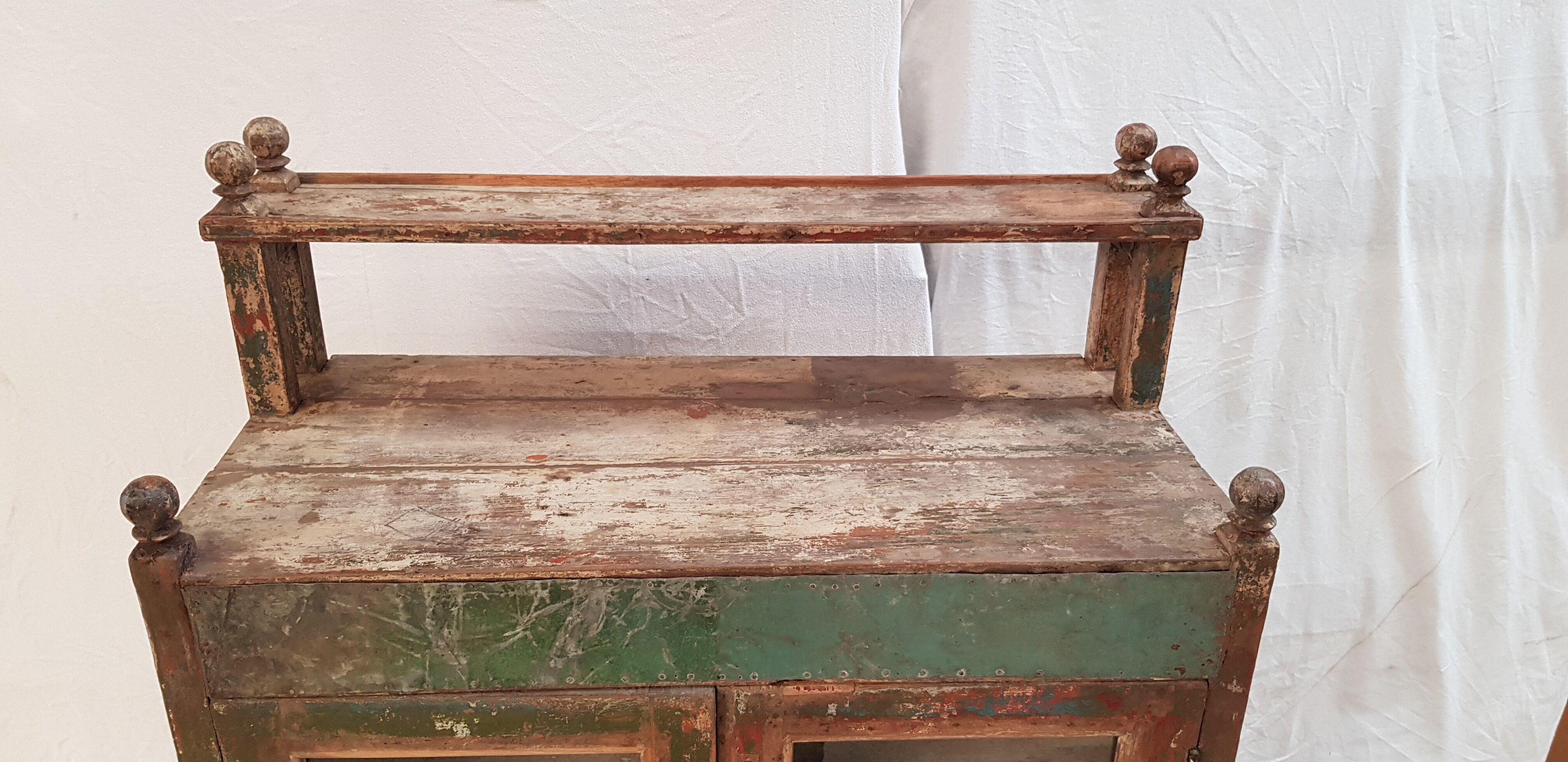 Old glazed vaisselier in Burmese teak