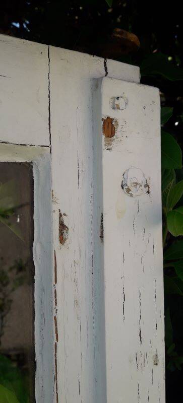 Lot of 4 oak windows H141xL112/117cm old small panes