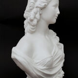 Female bust in white plaster 18th century