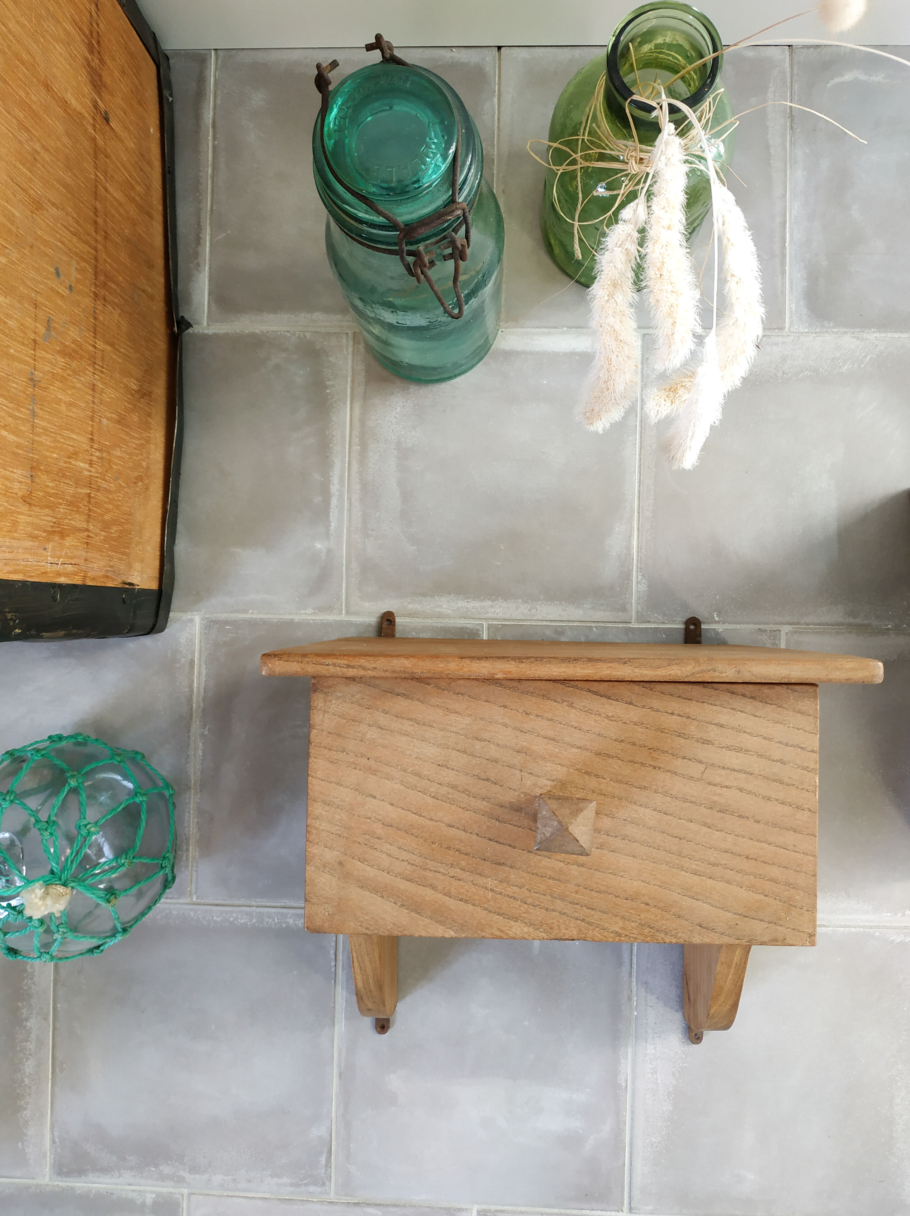 Old wooden wall console
