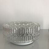 Round cast glass ceiling light