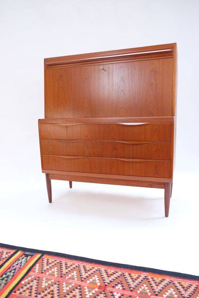 Torvits secretary in teak, retro vintage Danish style from the 1960s.