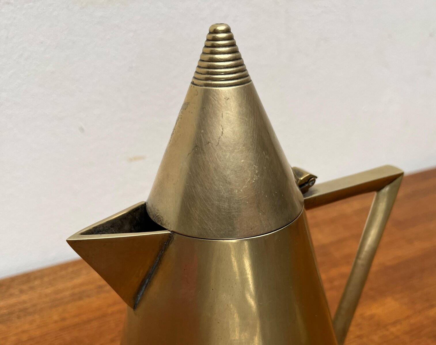 Metal Art Deco teapot, sugar bowl, milk jug, 1960s, set of 3