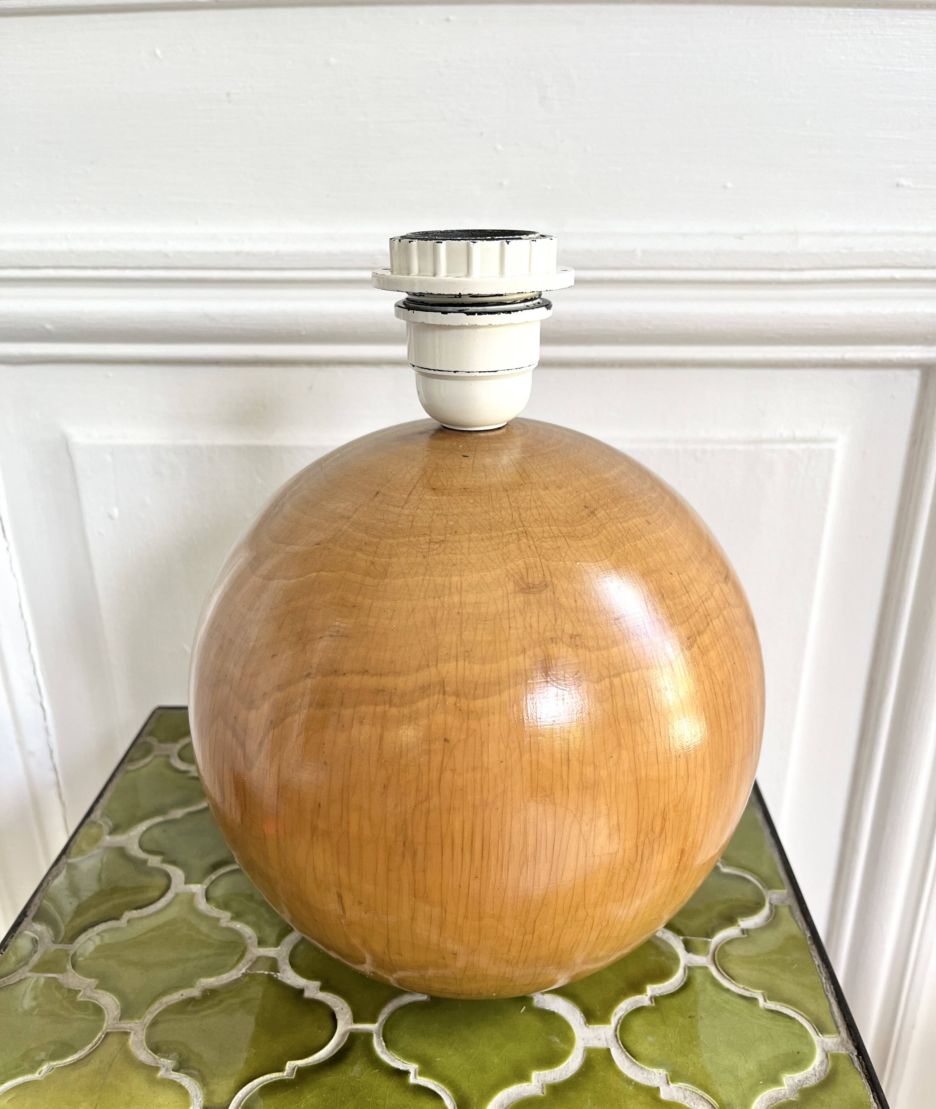Large solid wood ball lamp