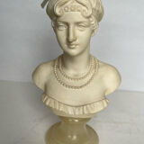 Bust of a woman in alabaster and onyx