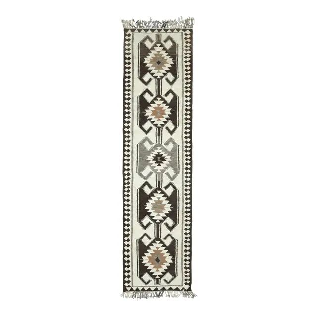 Tapis vintage turc en laine et coton beige noué à la main, années 1970